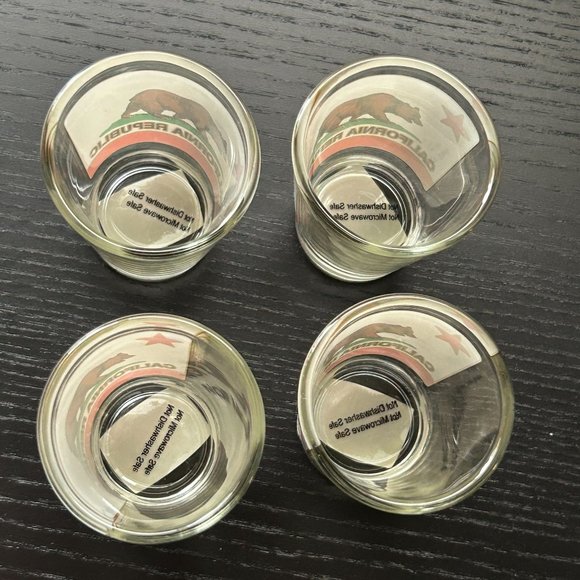 Lot of 4 California Cali Republic‎ Shot Glass Bear Flag Souvenir Decor Gift - Picture 8 of 10